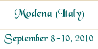 Modena (Italy) September 8-10, 2010